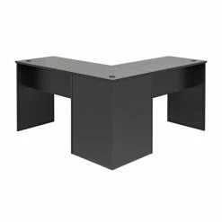 Budget 😍 Pemberly Row Transitional L-Shaped Computer Desk In Black ⌛ -Cheap Executive Store 2452094 3 L