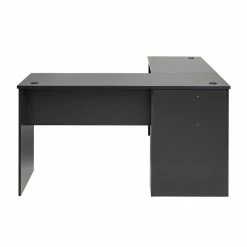 Budget 😍 Pemberly Row Transitional L-Shaped Computer Desk In Black ⌛ -Cheap Executive Store 2452094 5 L