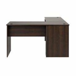 Flash Sale ⭐ Pemberly Row Transitional L-Shaped Computer Desk In Espresso 🔔 -Cheap Executive Store 2452096 5 L