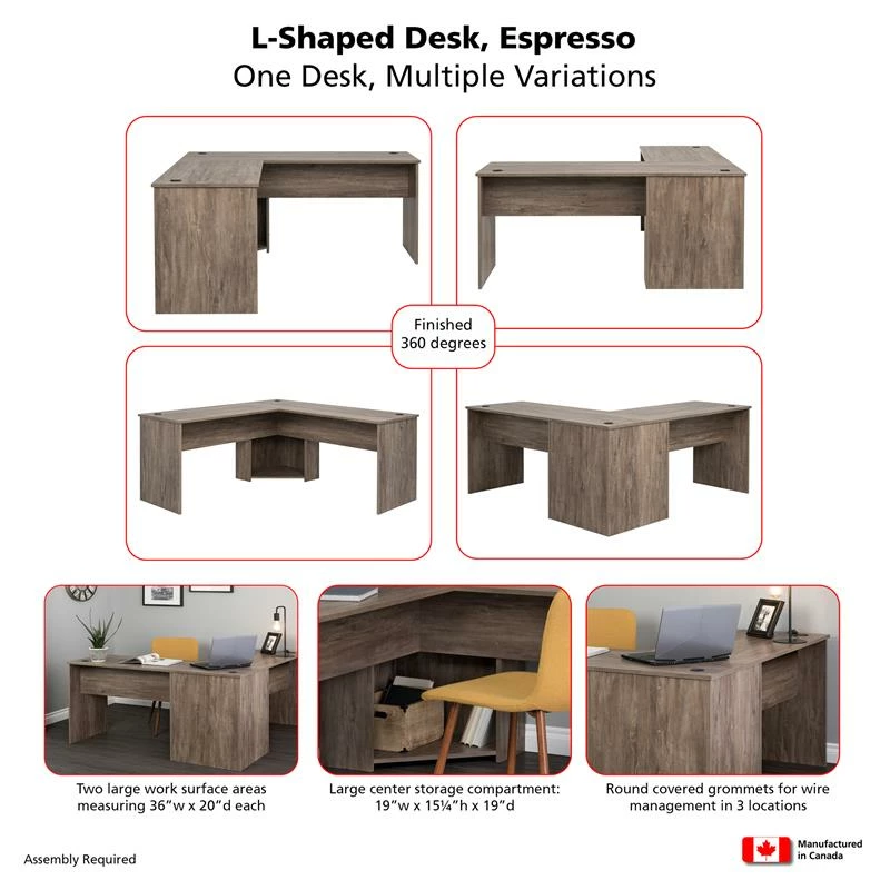 Best Pirce ๐ Pemberly Row Transitional L-Shaped Computer Desk In Drifted Gray ๐ 9 Best Pirce ๐ Pemberly Row Transitional L-Shaped Computer Desk In Drifted Gray ๐ - Image 9