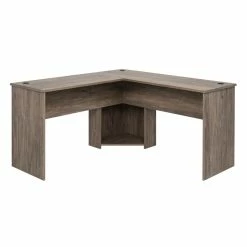 Best Pirce 👏 Pemberly Row Transitional L-Shaped Computer Desk In Drifted Gray 🌟