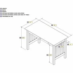 Promo 💯 Pemberly Row Contemporary Solid Wood Writing Desk In White 🎁 -Cheap Executive Store 2452252 5 L