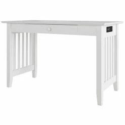 Top 10 ✨ Pemberly Row Contemporary Solid Wood Charger Writing Desk In White ✔️