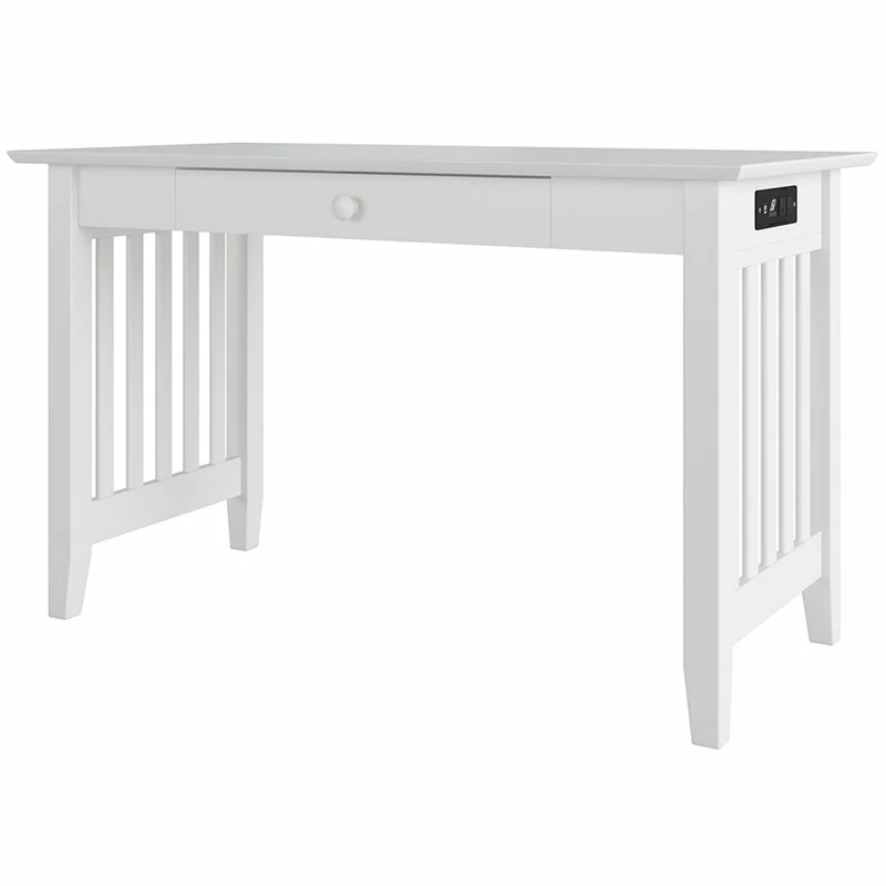 Top 10 ✨ Pemberly Row Contemporary Solid Wood Charger Writing Desk In White ✔️ 1 Top 10 ✨ Pemberly Row Contemporary Solid Wood Charger Writing Desk In White ✔️