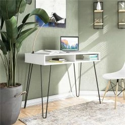 Cheapest 🌟 Urbanpro Mid-Century Computer Desk With Storage In White ✨ -Cheap Executive Store 2452670 1 L