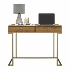 Best Sale 🧨 Urbanpro Contemporary Computer Desk In Walnut ⭐ -Cheap Executive Store 2452694 5 L