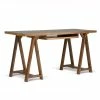 Flash Sale 💯 Simpli Home Sawhorse SOLID WOOD 60 Inch Wide Writing Office Desk In Medium Saddle Brown 🤩