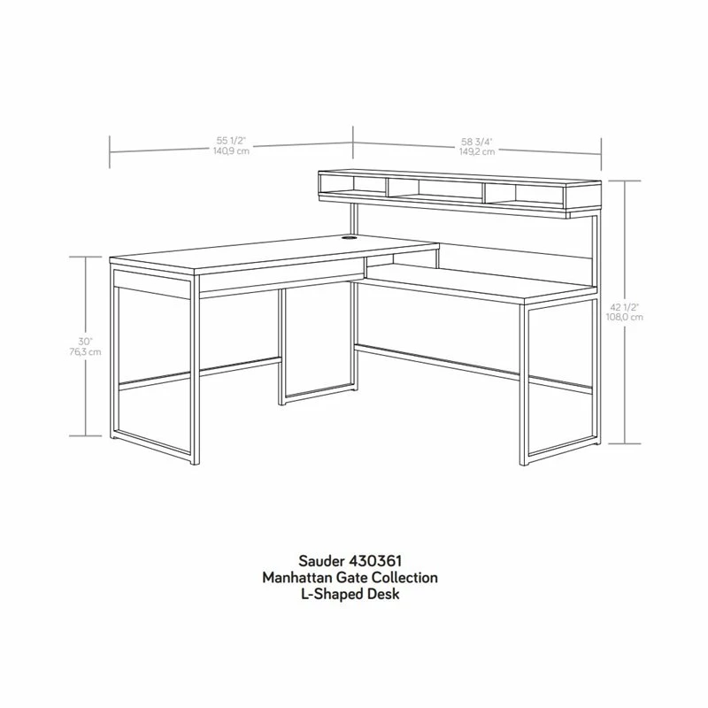 Budget π Sauder Manhattan Gate Engineered Wood L-Shaped Desk In Sindoori Mango/Black π€© 2 Budget π Sauder Manhattan Gate Engineered Wood L-Shaped Desk In Sindoori Mango/Black π€© - Image 2