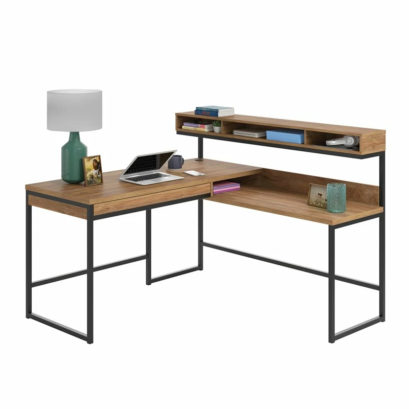 Budget π Sauder Manhattan Gate Engineered Wood L-Shaped Desk In Sindoori Mango/Black π€© 3 Budget π Sauder Manhattan Gate Engineered Wood L-Shaped Desk In Sindoori Mango/Black π€© - Image 3