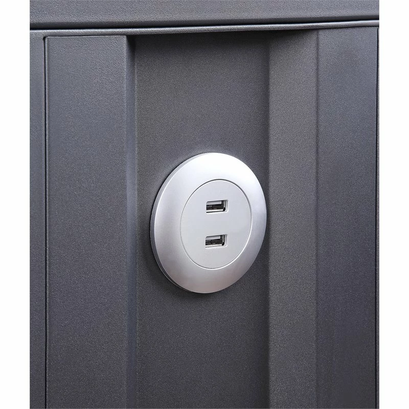 Outlet 🔔 Bowery Hill Contemporary Metal Desk In Gunmetal Gray 👏 4 Outlet 🔔 Bowery Hill Contemporary Metal Desk In Gunmetal Gray 👏 - Image 4