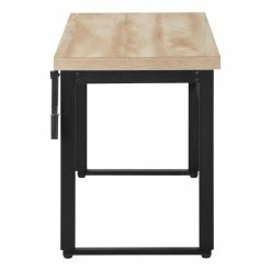 Best Pirce 🥰 Monarch Specialties 48"W Adj Height Computer Desk In Natural And Black Metal 🧨 -Cheap Executive Store 2470079 5 L