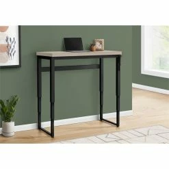 Best Sale 🛒 Monarch Specialties 48"W Adj Height Computer Desk In Modern Taupe And Black ❤️ -Cheap Executive Store 2470080 3 L