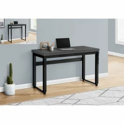 Promo 😍 Monarch Specialties 48"W Adj Height Computer Desk In Modern Grey And Black 👏 -Cheap Executive Store 2470081 9 L