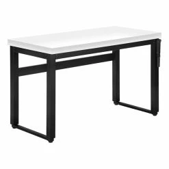 Outlet 👍 Monarch Specialties 48"W Adj Height Computer Desk In White And Black Metal 🎁