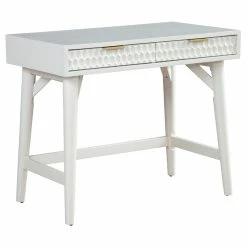 Promo 🥰 Origins By Alpine White Pearl Mini Wood Desk In White ✔️