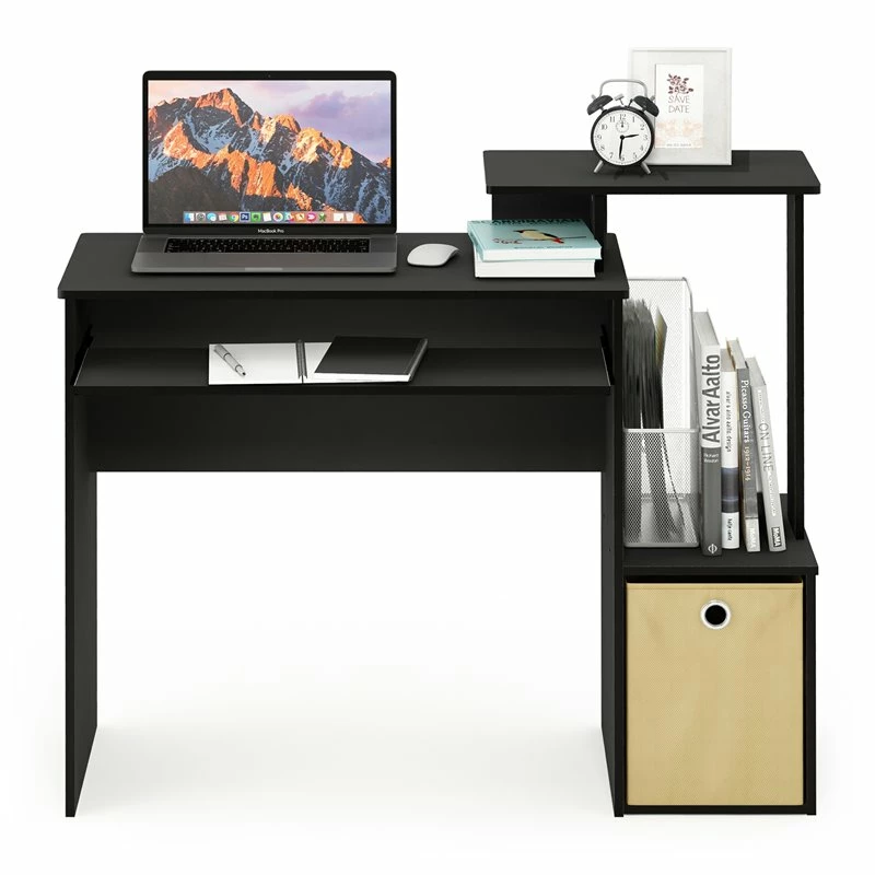 Wholesale 🔔 Furinno Econ Wood Multipurpose Computer Writing Desk W/Bin In Black/Brown ❤️ 4 Wholesale 🔔 Furinno Econ Wood Multipurpose Computer Writing Desk W/Bin In Black/Brown ❤️ - Image 4