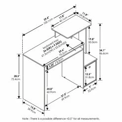 Wholesale 🔔 Furinno Econ Wood Multipurpose Computer Writing Desk W/Bin In Black/Brown ❤️ 9 Wholesale 🔔 Furinno Econ Wood Multipurpose Computer Writing Desk W/Bin In Black/Brown ❤️ -Cheap Executive Store 2477603 4 L