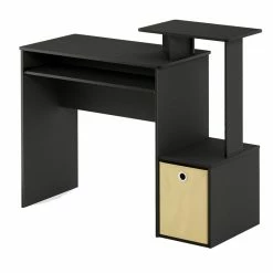 Wholesale 🔔 Furinno Econ Wood Multipurpose Computer Writing Desk W/Bin In Black/Brown ❤️