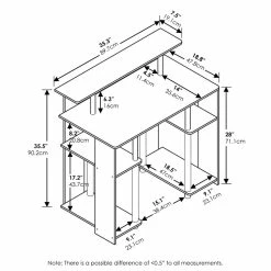 Outlet 🛒 Furinno JAYA Engineered Wood Simple Design Computer Writing Desk In Walnut/Black 🔥 -Cheap Executive Store 2477635 5 L