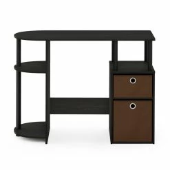 Cheap 🌟 Furinno JAYA Wood Simplistic Computer Study Desk With Bin Drawers In Espresso ⭐ -Cheap Executive Store 2477638 2 L