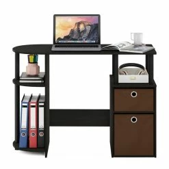Cheap 🌟 Furinno JAYA Wood Simplistic Computer Study Desk With Bin Drawers In Espresso ⭐ -Cheap Executive Store 2477638 4 L