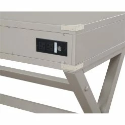 New 🎁 OSP Home Furnishings Wellington 46" Engineered Wood Desk With Power In Gray Finish 🥰 -Cheap Executive Store 2494685 6 L