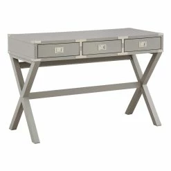 New ๐ OSP Home Furnishings Wellington 46" Engineered Wood Desk With Power In Gray Finish ๐ฅฐ