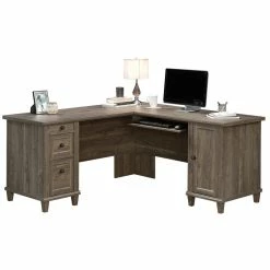 Hot Sale 👏 UrbanPro Contemporary Wood L-Shape Computer Desk In Emery Oak 🥰 -Cheap Executive Store 2499510 5 L