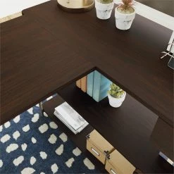 Coupon ⭐ UrbanPro Traditional L Shaped Computer Desk In Umber Wood ✔️ -Cheap Executive Store 2499531 8 L