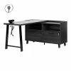 Flash Sale 😍 Kozack L-Shaped Desk With Power Bar Gray Oak South Shore 😍