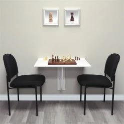 Cheap ⌛ InPlace 30" Small Wood Wall Mounted Folding Table Computer Desk In White 🧨 -Cheap Executive Store 2514010 5 L