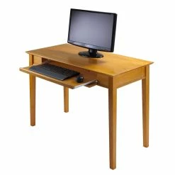Flash Sale 🔥 Winsome Metro Studio Solid Wood Computer Desk In Honey Pine ✔️ -Cheap Executive Store 25364 11 L