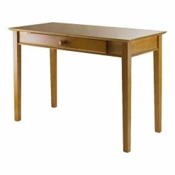 Flash Sale 🔥 Winsome Metro Studio Solid Wood Computer Desk In Honey Pine ✔️