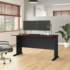 Discount 🛒 UrbanPro 60W Office Desk In Hansen Cherry And Galaxy - Engineered Wood 🌟 -Cheap Executive Store 2601254 5 L