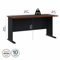 Discount 🛒 UrbanPro 60W Office Desk In Hansen Cherry And Galaxy - Engineered Wood 🌟 -Cheap Executive Store 2601254 8 L