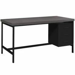 Promo ⌛ Pemberly Row 60" Modern Sturdy Wooden Writing Desk In Black And Gray ⭐