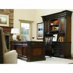 Cheapest ⌛ Hooker Furniture Wood 73" Executive Computer Desk In Mahogany Finish 🔔 -Cheap Executive Store 367036 3 L