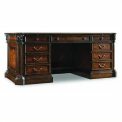 Cheapest ⌛ Hooker Furniture Wood 73" Executive Computer Desk In Mahogany Finish 🔔