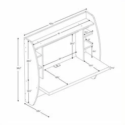 Deals 👍 Prepac Floating Computer Desk With Storage In Black 💯 -Cheap Executive Store 423906 3 L