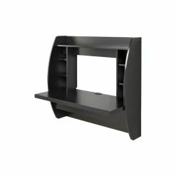 Deals 👍 Prepac Floating Computer Desk With Storage In Black 💯