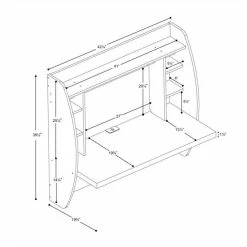 Coupon 👏 Prepac Floating Computer Desk With Storage In Espresso 💯 -Cheap Executive Store 423907 3 L