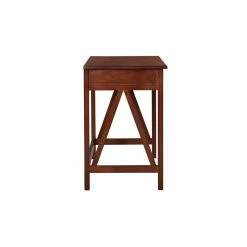 New ⭐ Linon Titian Wood One Drawer Writing Desk In Tobacco Brown 👍 -Cheap Executive Store 438811 51 L