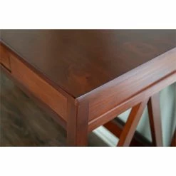 New ⭐ Linon Titian Wood One Drawer Writing Desk In Tobacco Brown 👍 -Cheap Executive Store 438811 62 L