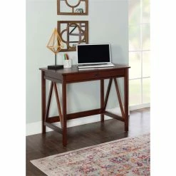 Best reviews of 💯 Linon Titian Wood One Drawer Laptop Desk In Tobacco Brown ⭐ -Cheap Executive Store 438812 17 L