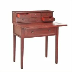 Discount ✨ Safavieh Piper Cherry Fold-down Desk In Cherry And Oak 🎁