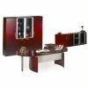 Deals 🥰 Mayline Napoli 72" Computer Desk And Cabinets Set In Sierra Cherry 🎉