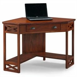 Deals ✨ Leick Furniture Corner Computer Desk In Oak 💯 -Cheap Executive Store 504425 2 L