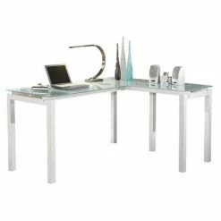 Brand new 🛒 Ashley Furniture Signature Design By Ashley Baraga L Shaped Desk In White 🔥