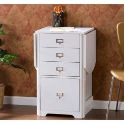 Brand new ✔️ Southern Enterprises SEI Furniture Paige White Fold-Out Organizer And Craft Desk 😀 -Cheap Executive Store 529327 2 L