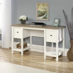Best Sale 🎁 Sauder Cottage Road Wood Computer Desk In Soft White ❤️ -Cheap Executive Store 657370 2 L